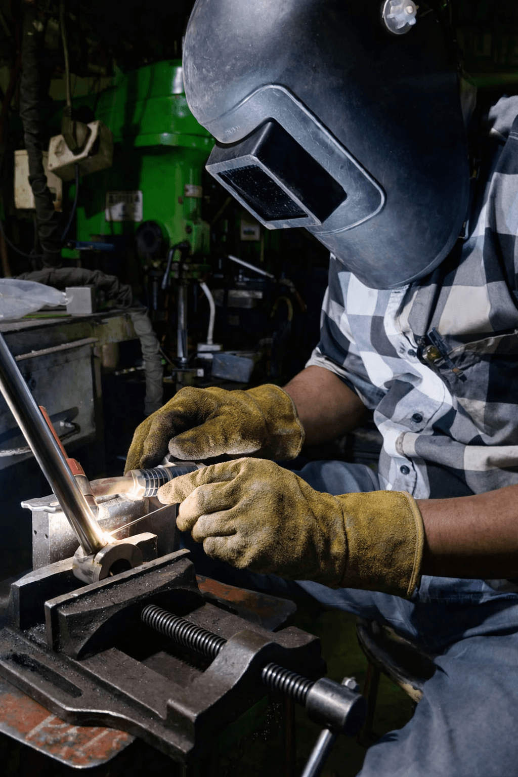 Certified welder at work