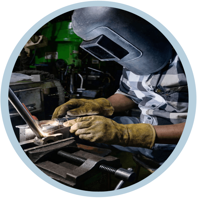 Certified welder at work